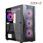Xander Velox Gaming Case Mid Tower 4 ARGB FANS CONTROLLER Black +  PSU 700W 80+ WHITE fixed cable