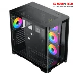 XIGMATEK CRYSTAL STORM 4FAN PWM Argb  Curved TG Mid Tower Case
