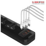 ILOCK Power Strip with 3 Outlets & 4 USB Ports (2 USB-C + 2 USB-A)  Fast Charging | 2M