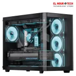 AEROCOOL P500C BLACK V1 Mid-Tower Case with 4FAN ARGB + AERO BRONZE 750W PSU