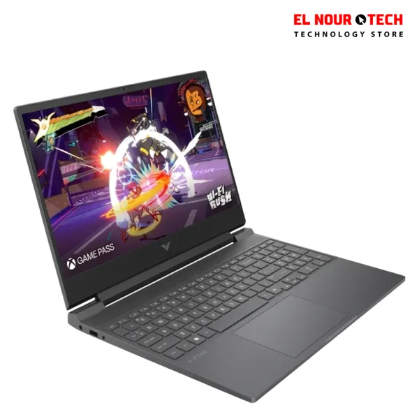 لابتوب الألعاب HP VICTUS 15-FA2352TX مع معالج Intel Core i7 13620H وRAM 16GB وSSD 512GB وكارت الشاشة NVIDIA GeForce RTX 5050 8GB وشاشة 15.6 بوصة FHD IPS بمعدل 144Hz بلون Mica Silver