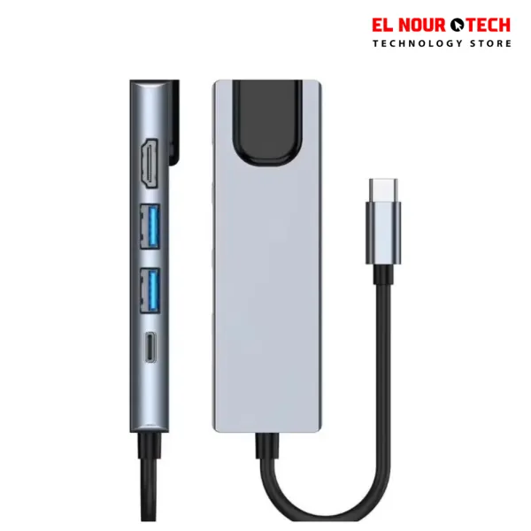 HUB 5x1 Type-c To HDMI -2 x USB 3.0 - Type c - Lan