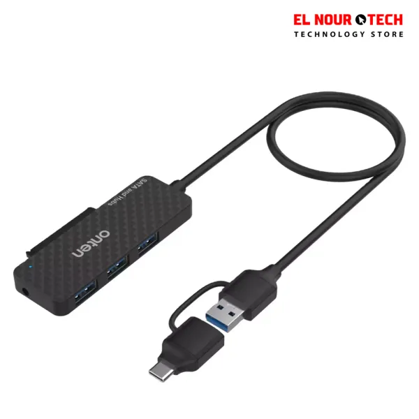 ONTEN UCA312 USB-A & USB-C to SATA Adapter with 3×USB 3.0 Hub – 2.5” HDD/SSD External Enclosure & Multi-Port USB Expansion