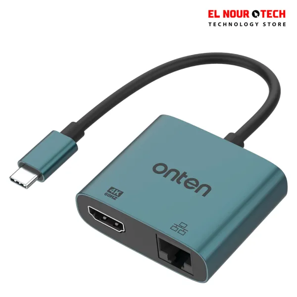 محول اونتين UC288 من USB-C إلى HDMI مع منفذ RJ45