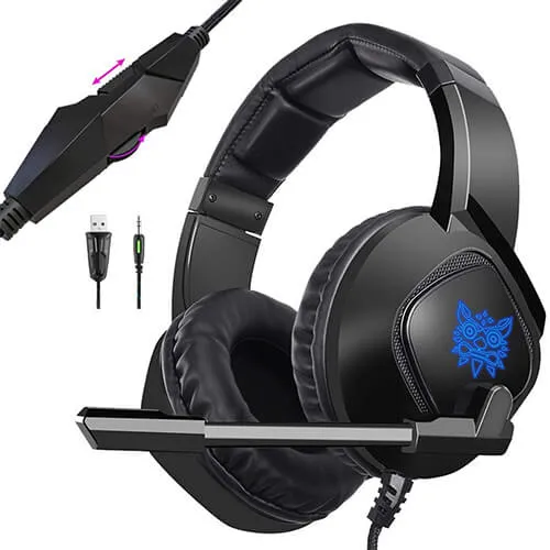 ONIKUMA K19 Gaming Headset for Xbox one PS4, RGB LED PC Gamer Headphones with Microphone Computer Xbox one s Playstation 4 Xbox 1 x Games Mic