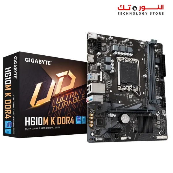 Gigabyte H610M K  DDR4 PCIe 4.0 - Design - Gen3 x4 M.2 - GbE LAN - Anti-Sulfur Resistor - Smart Fan 6