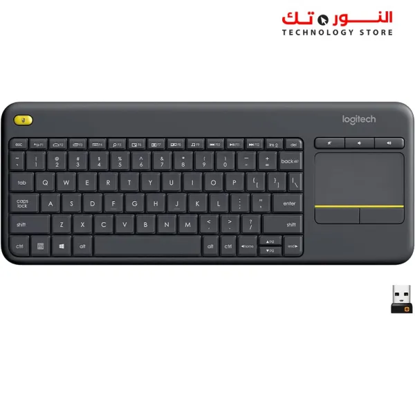 LOGITECH K400 Plus Wireless Touch Keyboard - BLACK