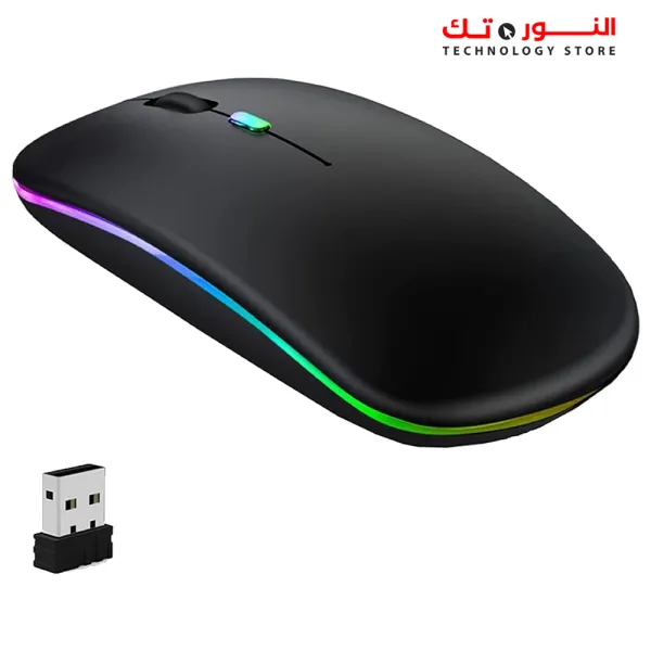 Wireless - Bluetooth Mouse w10, Rechargeable LED Dual Mode Mouse