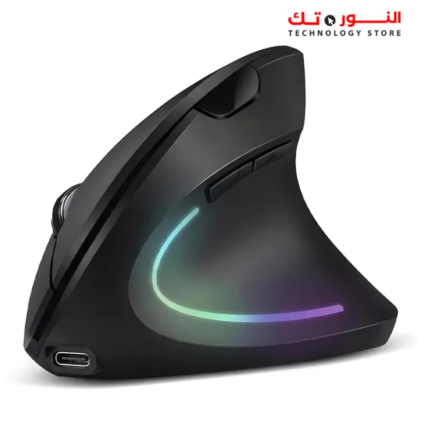 [G-5000] Rechargeable Ergonomic Vertical Wireless Mouse, (2 in 1) Bluetooth & 2.4GHz