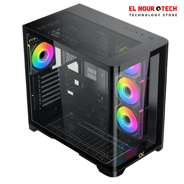 XIGMATEK CRYSTAL STORM 4FAN PWM Argb  Curved TG Mid Tower Case