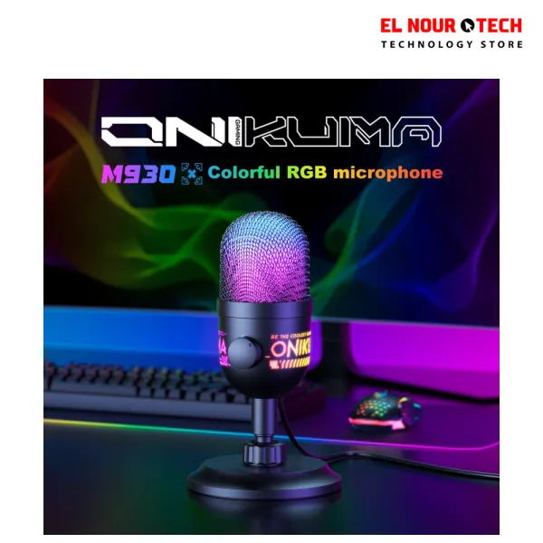 ONIKUMA M930 Studio RGB Microphone with 48KHz Capture &amp; Smart Monitoring