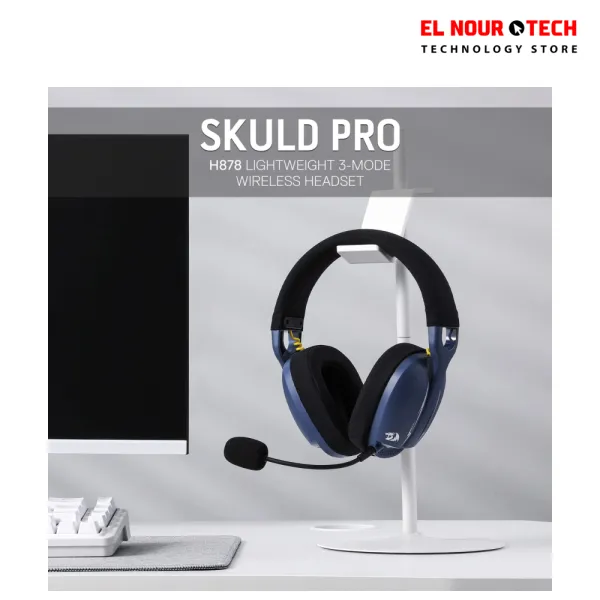 REDRAGON SKULD PRO H87BG WIRELESS - Bluetooth - Wired Gaming Headset Gray - Blue