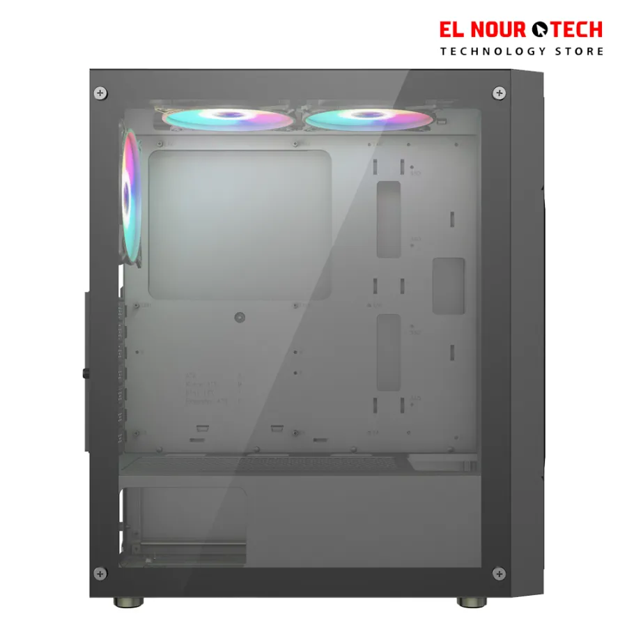 Xander CASE Hulk 4 ARGB Fans & ARGB Mesh Mid Tower Gaming Case With PSU 700W 80+ - Black