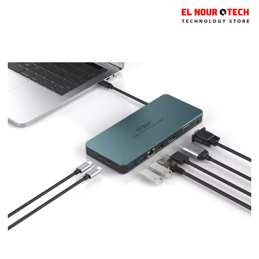 9188s USB-C Docking Station 9-in-1, VGA 1080P@60Hz, Displayport 4K, HDMI 4K, 3.5MM Jack, RJ45 1000M, USB 3.0 X2, USB-C Data, USB-C PD 3.0 @100W