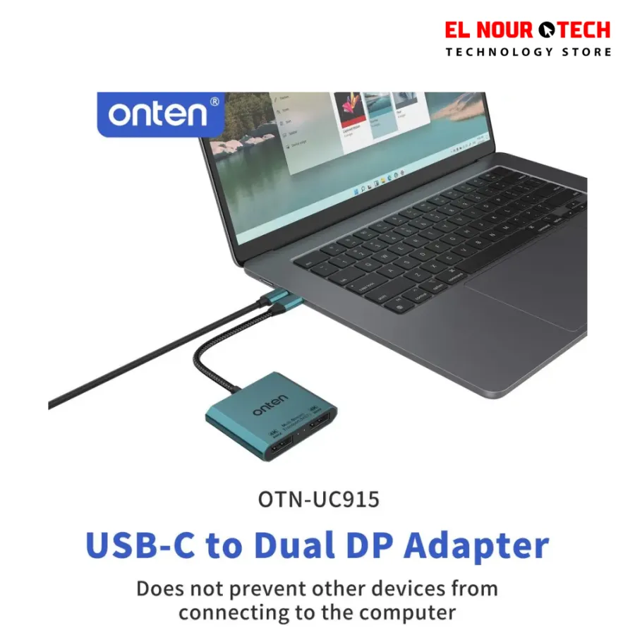 Onten UC915 USB-C to Dual DisplayPort Converter