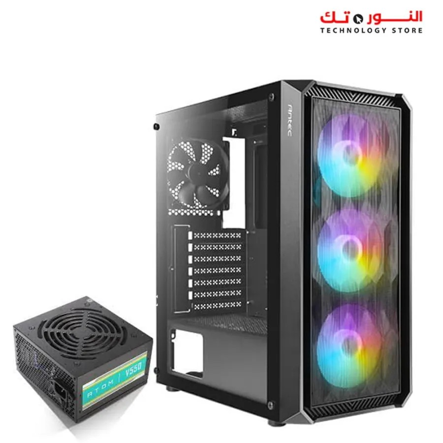 ANTEC NX292 mid tower 4Fan 3 120M ARGB 1 120M Normal psu Antec Atom V550