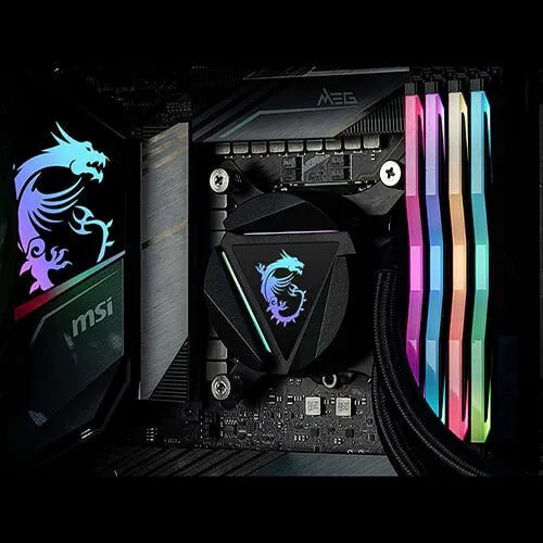 MSI MAG CORELIQUID 240R - AIO RGB CPU Liquid Cooler - Rotating Cap Design - 240mm Radiator - Dual 120mm RGB PWM Fans.