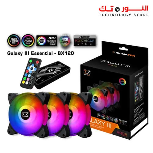 XIGMATEK Galaxy III Essential ARGB 3 FAN ARGB BX120 + Remote Controller