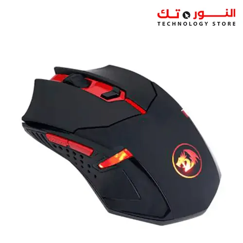 Redragon M601-WL-BA Gaming Mouse and Mouse Pad Combo Red LED Mouse Large Mouse Pad Black Mouse Pad Cordless Mouse Set
