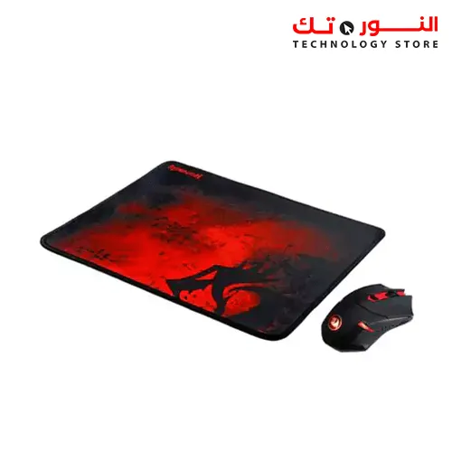 Redragon M601-WL-BA Gaming Mouse and Mouse Pad Combo Red LED Mouse Large Mouse Pad Black Mouse Pad Cordless Mouse Set