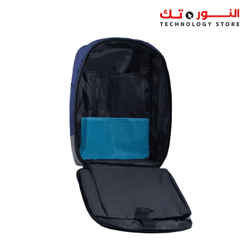E-train (BG82L) Laptop Backpack with Zipper Puller fits up to 15.6" - Blue*Gray