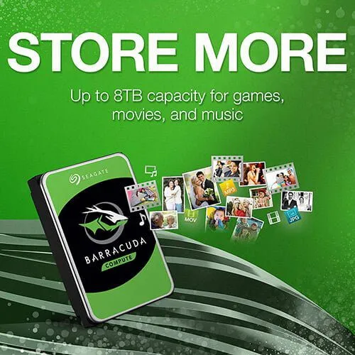 Seagate BarraCuda 2TB Internal Hard Drive HDD – 3.5 Inch SATA 6 Gb/s 7200 RPM 64MB Cache for Computer Desktop PC