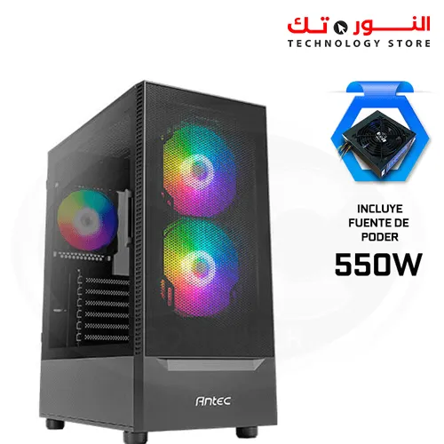 CASE ANTEC NX4155 BLACK CON FUENTE 550W VIDRIO TEMPLADO USB 3.0/USB 2.0