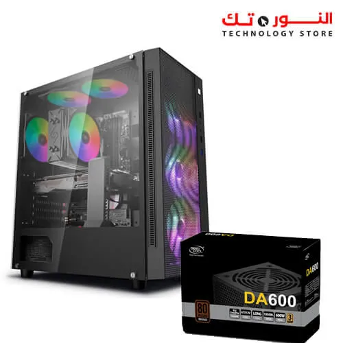 DEEPCOOL MATREXX 55 MESH ADD-RGB 4F Mid Tower Gaming Cabinet/Computer Case with 4 ARGB Fans + PSU 600w 80+ Bronze