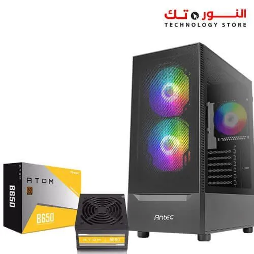 ANTCH NX410 NX Series-Mid Tower Gaming Case 3FAN ( 2 ARGB + 1 120 ) BLACK + PSU 650w Bronze 80+