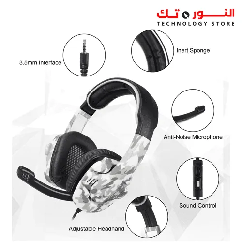 Sades SA708GT Gaming Headset Single 3.5mm Jack Over Ear Gamer Headphones with Microphone and PC Adapter for Xbox One/PS4/PlayStation