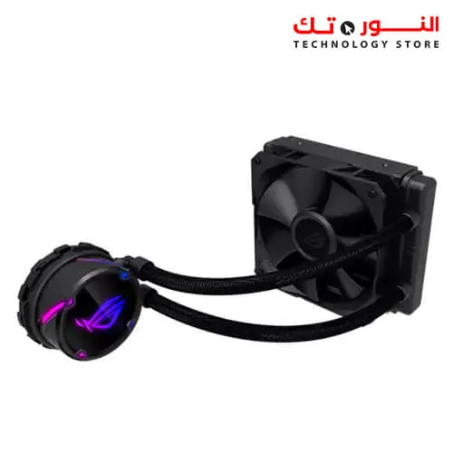 ASUS ROG STRIX LC 120 all-in-one liquid CPU cooler with Aura Sync RGB and ROG 120mm radiator fan