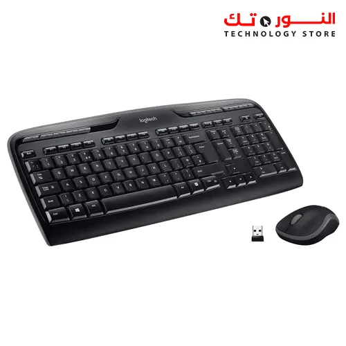 Logitech MK330 Wireless Keyboard and Mouse Combo for Windows, 2.4 GHz Wireless with USB-Receiver, Portable Mouse, Multimedia Keys, Long Battery Life, PC/Laptop, QWERTY UK Layout - Black