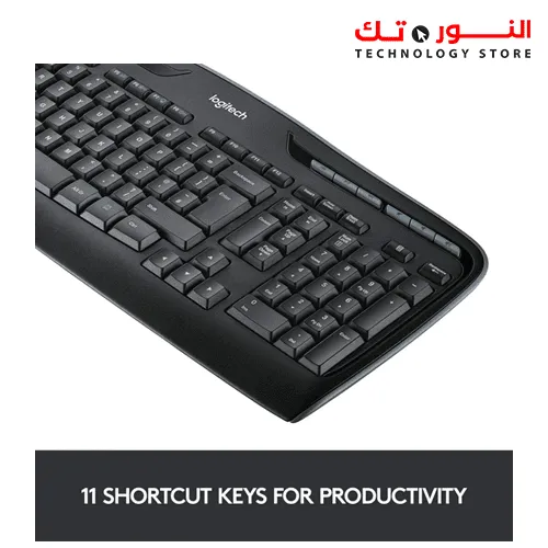 Logitech MK330 Wireless Keyboard and Mouse Combo for Windows, 2.4 GHz Wireless with USB-Receiver, Portable Mouse, Multimedia Keys, Long Battery Life, PC/Laptop, QWERTY UK Layout - Black
