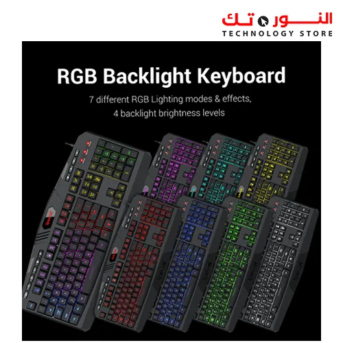 REDRAGON S101-BA-2 4x1 WIRED RGB BACKLIT GAMING KEYBOARD AND MOUSE, GAMING MOUSE PAD, GAMING HEADSET COMBO ALL IN 1 PC GAMER BUNDLE FOR WINDOWS PC – (BLACK)