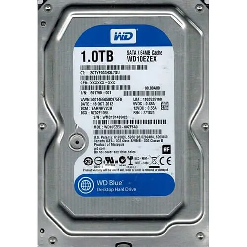 WD Blue 1TB Desktop Hard Drive: 3.5 Inch