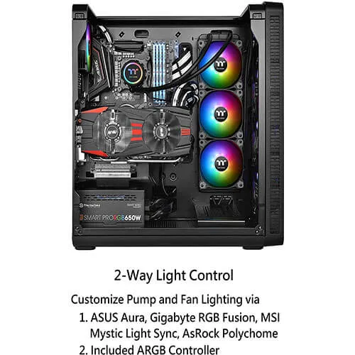 Thermaltake Water 3.0 ARGB Motherboard Sync Edition AMD/Intel LGA1200 Ready360 All-in-One Liquid Cooling System 120mm High Efficiency Radiator CPU Cooler CL-W234-PL12SW-A