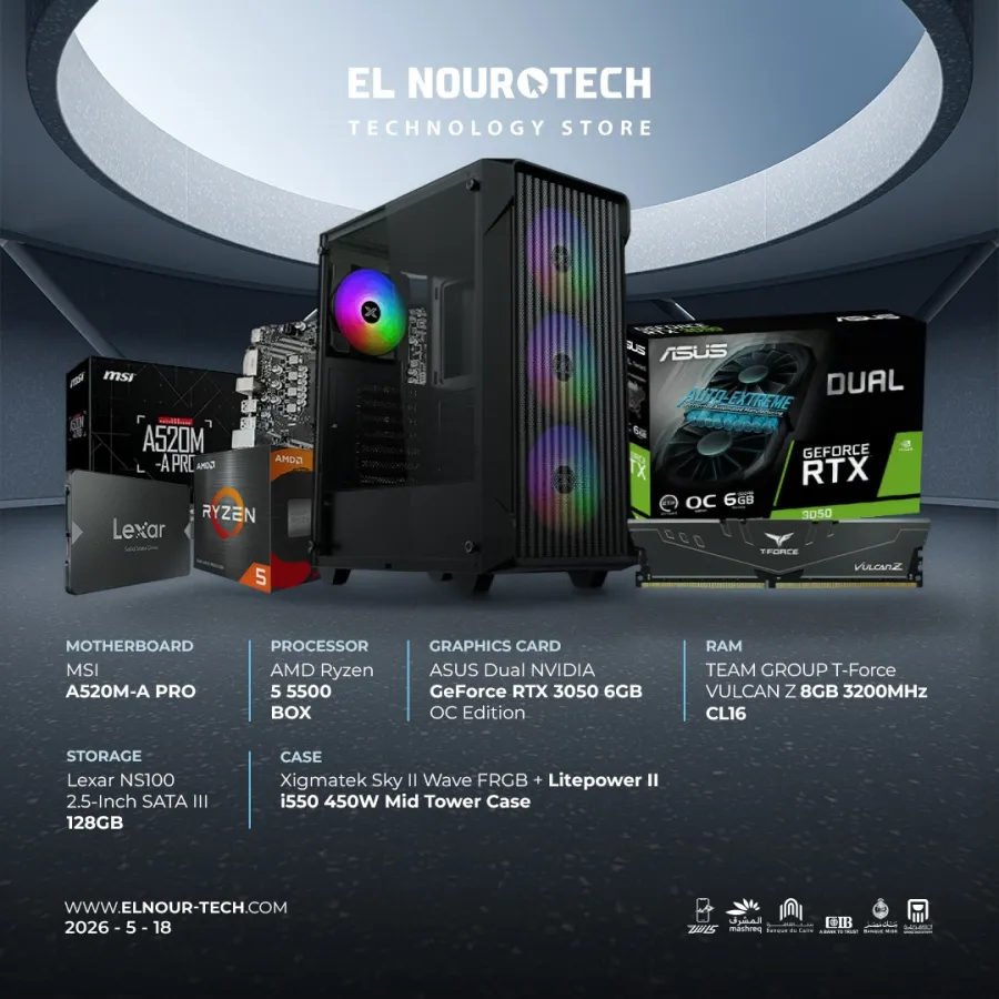 BUNDLE  AMD Ryzen™ 5 5500 + ASUS Dual NVIDIA GeForce RTX 3050 6GB OC Edition
