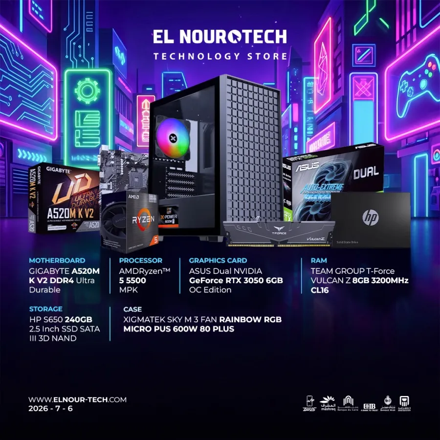 BUNDLE 	AMD Ryzen™ 5 5500 + ASUS Dual NVIDIA GeForce RTX 3050 6GB OC Edition