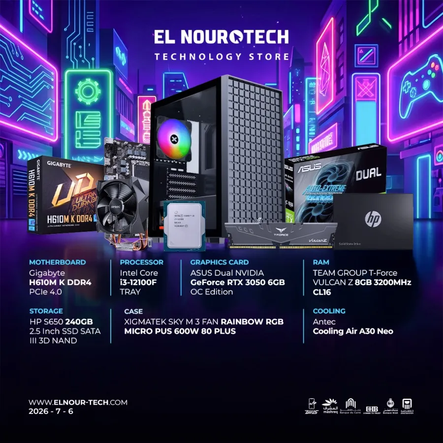 BUNDEL 	Intel Core i3-12100F TRAY + ASUS Dual NVIDIA GeForce RTX 3050 6GB