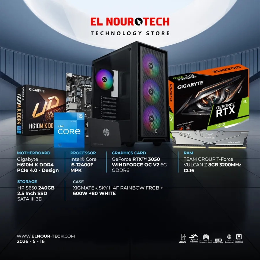 BUNDLE Intel® Core™ i5-12400F + GeForce RTX™ 3050 WINDFORCE OC V2 6G GDDR6