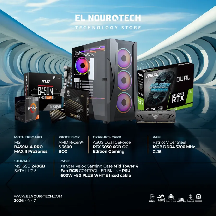 BUNDLE AMD Ryzen™ 5 3600 BOX + ASUS Dual NVIDIA GeForce RTX 3050 6GB OC Edition