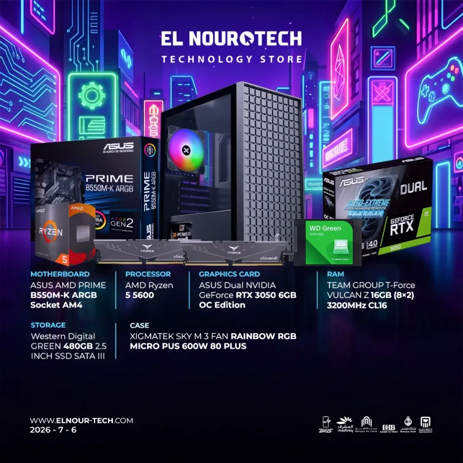 BUNDLE 	AMD Ryzen™ 5 5600 + ASUS Dual NVIDIA GeForce RTX 3050 6GB OC Edition