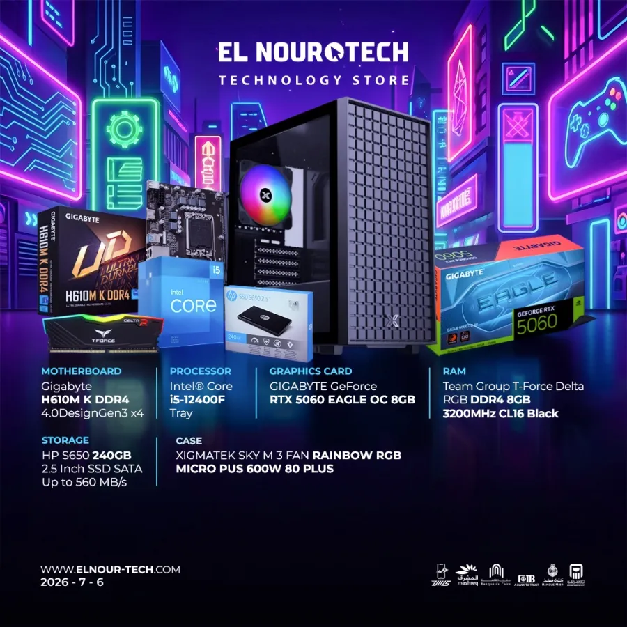 BUNDLE Intel® Core™ i5-12400F + GIGABYTE GeForce RTX™ 5060 EAGLE OC 8GB