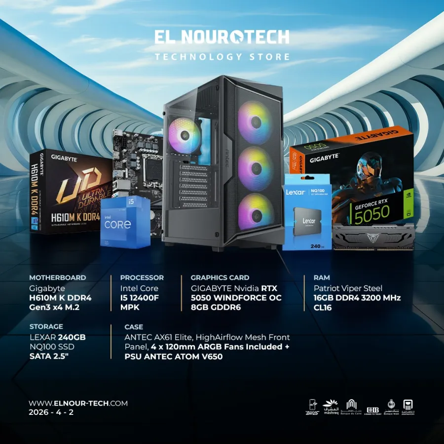 BUNDLE Intel Core I5 12400F MPK  + GIGABYTE Nvidia RTX 5050 WINDFORCE OC 8GB GDDR6