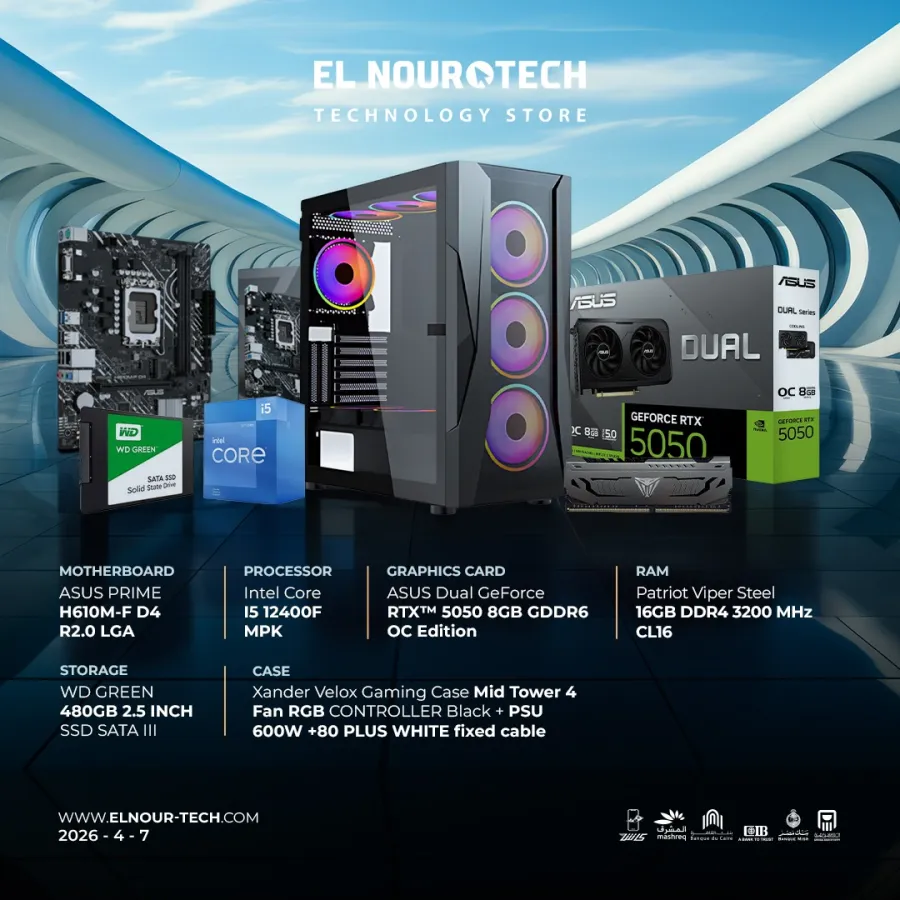 BUNDLE Intel Core I5 12400F MPK CPU +ASUS Dual GeForce RTX™ 5050 8GB GDDR6 OC Edition