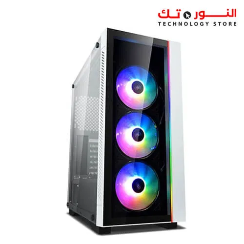 DEEPCOOL MATREXX 55 V3 ADD-RGB 3F WH PC case E-ATX Supported,Motherboard or Button Control of SYNC of Addressable RGB Devices of Any Brands 3x120mm ADD-RGB Fans Pre-Installed -White Color