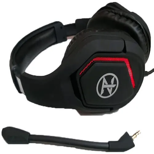 TECHNOZONE 3.5mm 2 Jack Gaming Headphone With Removable Mic &amp; RGB LED Lights K43 For Home Computer - Not for Mobile Phone