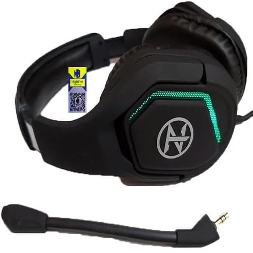 TECHNOZONE 3.5mm 2 Jack Gaming Headphone With Removable Mic &amp; RGB LED Lights K43 For Home Computer - Not for Mobile Phone