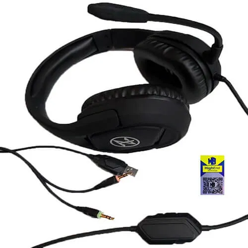 TECHNOZONE 3.5mm 2 Jack Gaming Headphone With Removable Mic &amp; RGB LED Lights K43 For Home Computer - Not for Mobile Phone