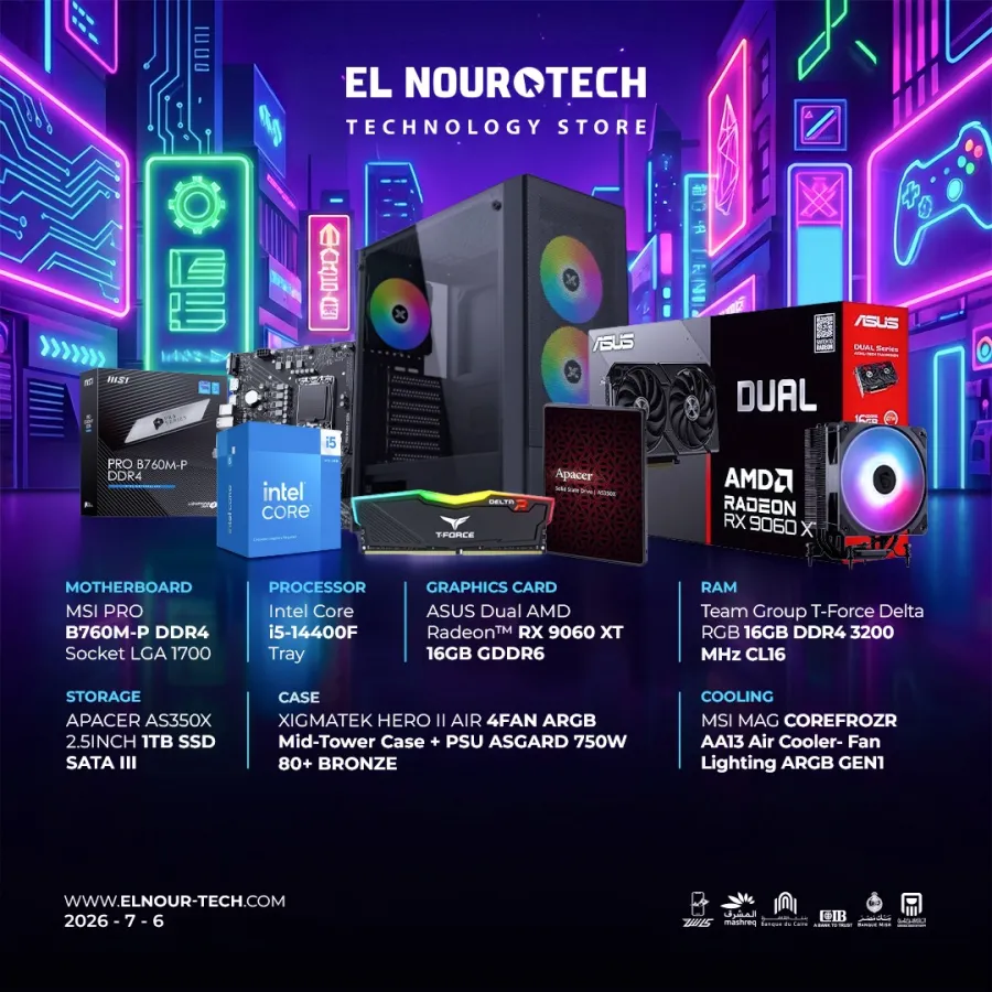 BUNDLE 	Intel Core i5-14400F + ASUS Dual AMD Radeon™ RX 9060 XT 16GB GDDR6